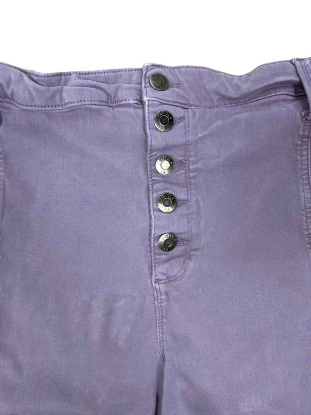 Pistola Women's 18W High Rise Shorts Purple Lavender Button Front Casual Trendy